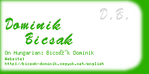 dominik bicsak business card